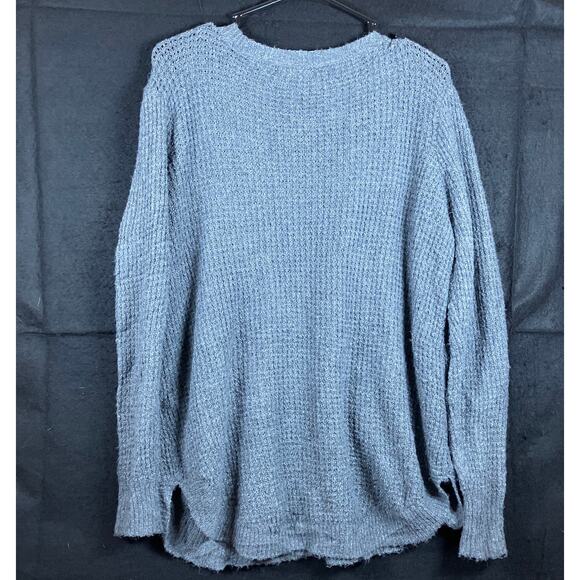 Maurices Womens Sweater Dark Gray Lightweight Waffle Knit Pullover Stretch L - Picture 10 of 12
